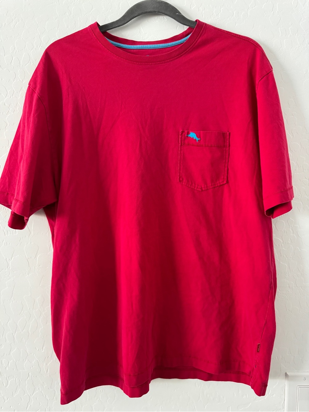 Tommy Bahama Relax Red Pima Cotton Pocket T-Shirt Large Casual Classic Tee